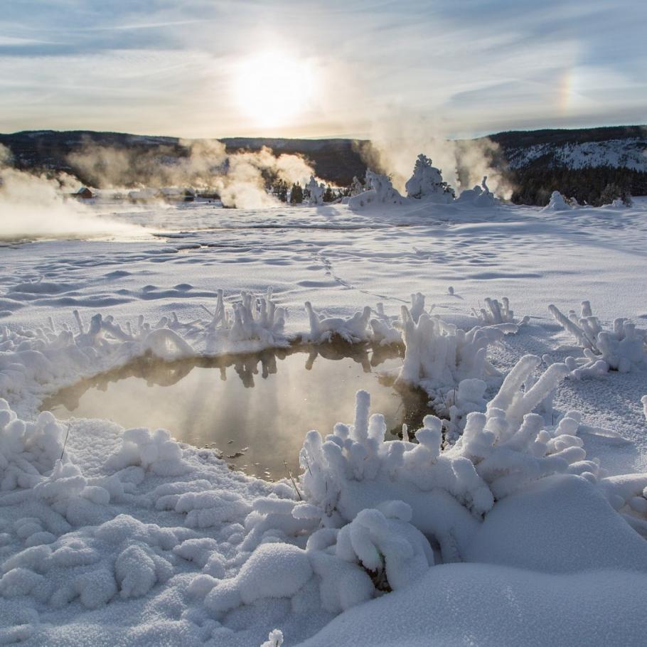 USA - Escursionismo d'inverno nello Yellowstone