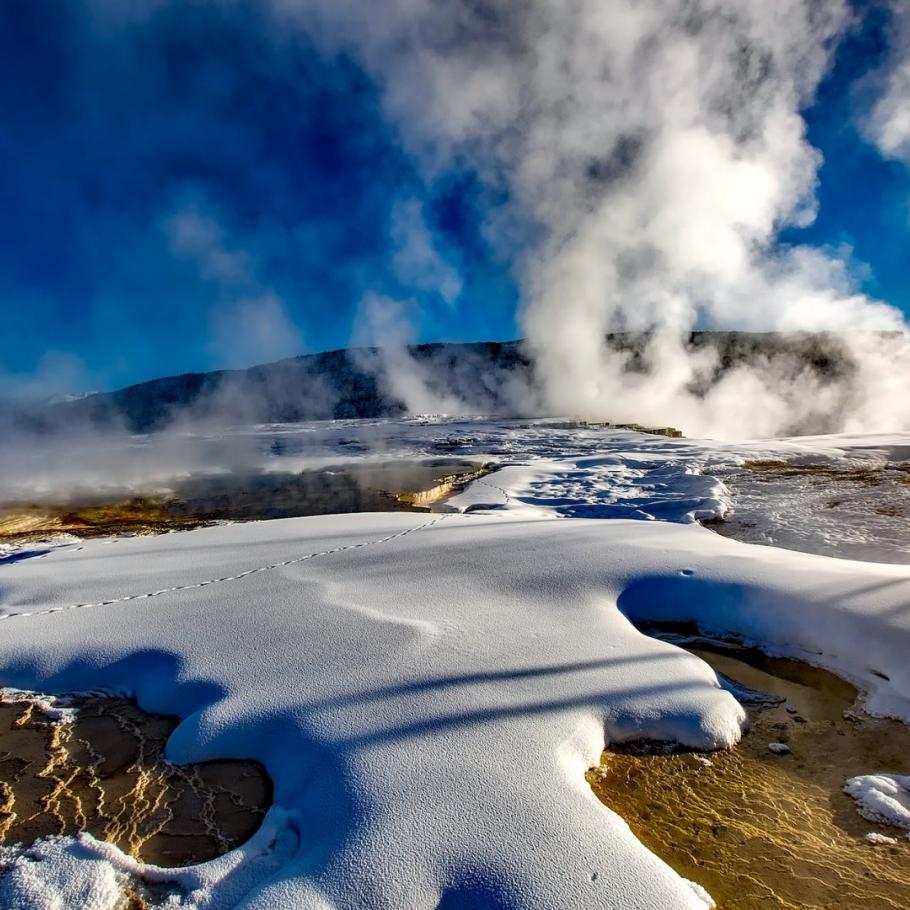 USA - Escursionismo d'inverno nello Yellowstone